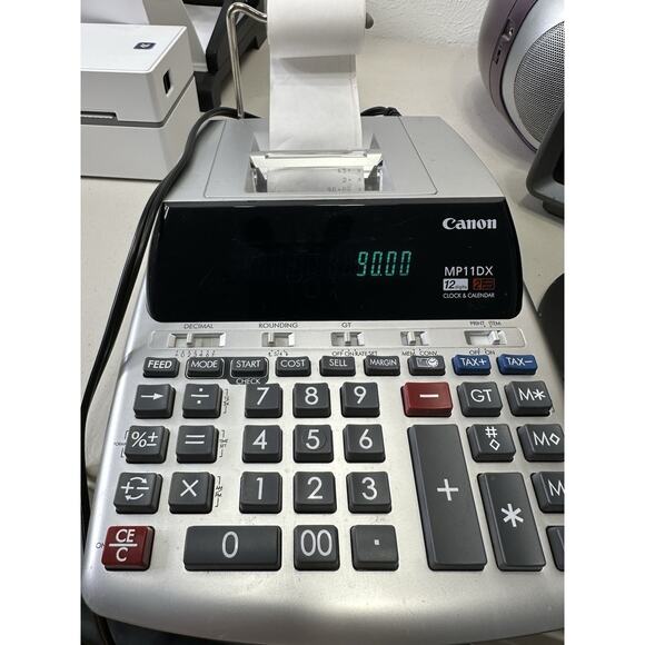 Canon MP11DX-2 2198C001 12-Digit Desktop Calculator Color Silver Size Large EUC - Picture 1 of 7